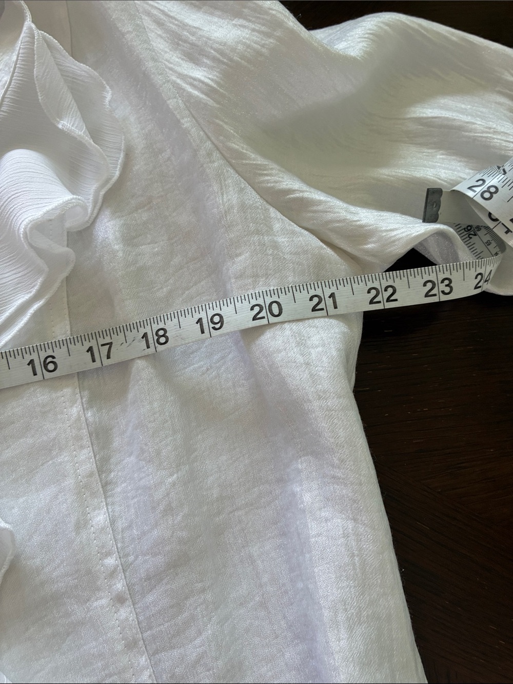 Ruby Rd. White Ruffle-Front V-Neck 3-button Cardigan - Picture 3 of 6